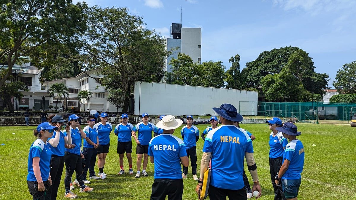 Photo: X/ @CricketNep : Nepal women's national cricket team during a practise session ahead of Women's T20 Asia Cup 2024.